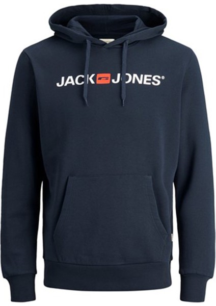 Hood Corp Old Logo Erkek Lacivert Kapüşonlu Sweatshirt