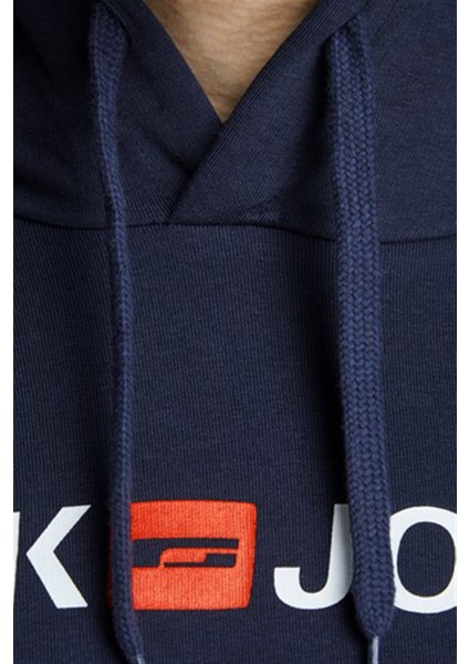 Hood Corp Old Logo Erkek Lacivert Kapüşonlu Sweatshirt