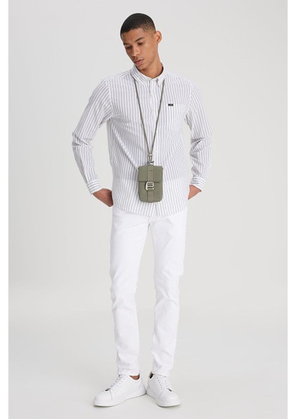 Uzun Kollu Gömlek Yeşil Erkek Gömlek