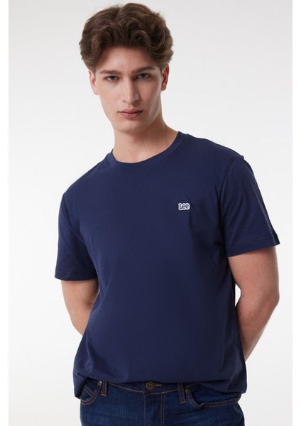 Erkek Lacivert Bisiklet Yaka Tişört