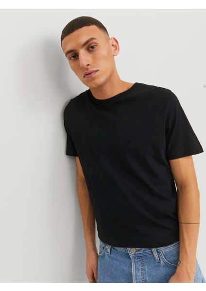 JJEORGANIC BASIC TEE SS O Siyah Erkek Kısa Kol T-Shirt