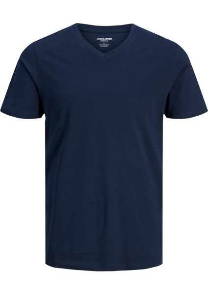 V Yaka Lacivert Erkek T-Shirt 12156102