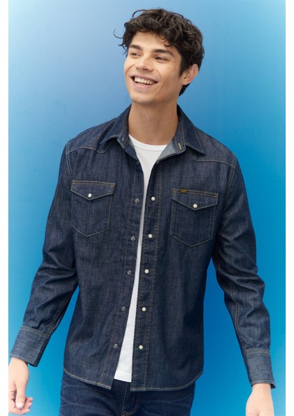 Regular Fit Normal Kesim %100 Pamuk Denim Gömlek
