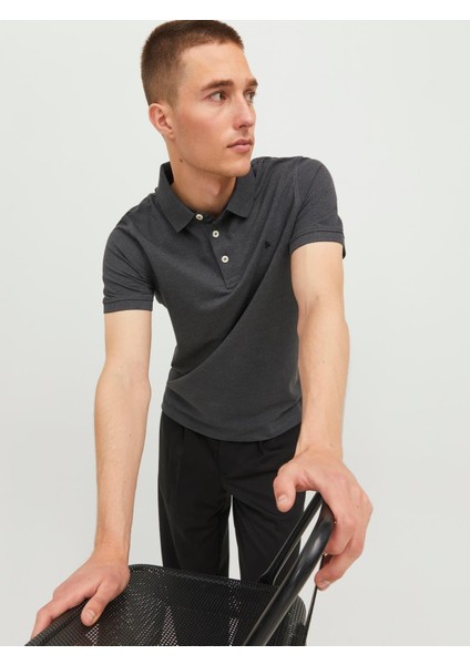 12136668 Erkek Jjepaulos Polo Ss Noos T-Shirt Dark Grey Malenge