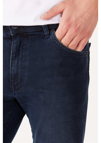Texas Regular Fit Normal Bel Koyu Mavi Esnek Jean Kot Pantolon