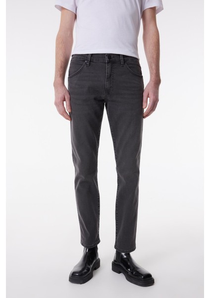 Slim Fit Dar Kesim Düşük Bel Taşlamalı Gri Esnek Larston Jean Denim Kot Pantolon
