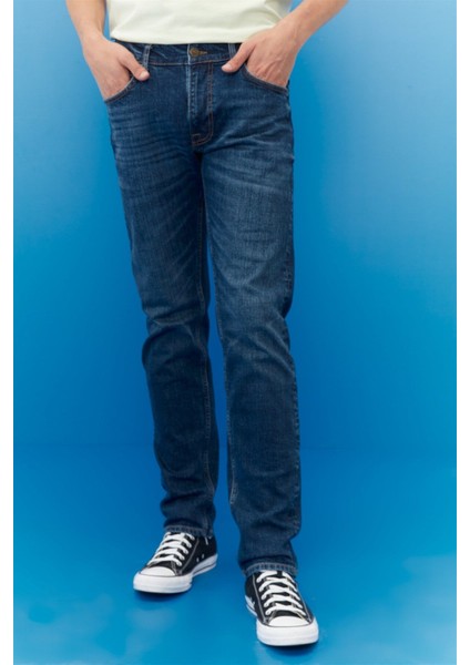 Luke Slim Tapered Fit Normal Bel Esnek Jean Kot Pantolon