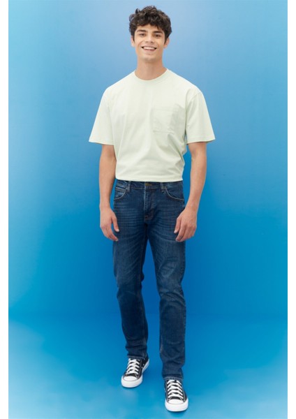 Luke Slim Tapered Fit Normal Bel Esnek Jean Kot Pantolon