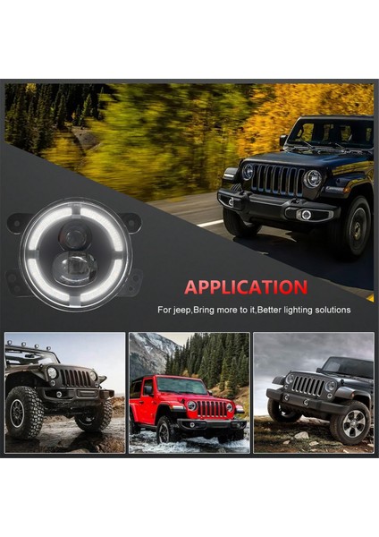 Jeep Wrangler Jk Dodge Chrysler Aksesuarları Için Beyaz Gündüz Farlı Amber Dönüş Sinyal Lambalı 4 Inç Yuvarlak LED Sis Farları (Yurt Dışından)