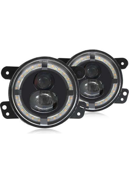 Jeep Wrangler Jk Dodge Chrysler Aksesuarları Için Beyaz Gündüz Farlı Amber Dönüş Sinyal Lambalı 4 Inç Yuvarlak LED Sis Farları (Yurt Dışından) fiyatları