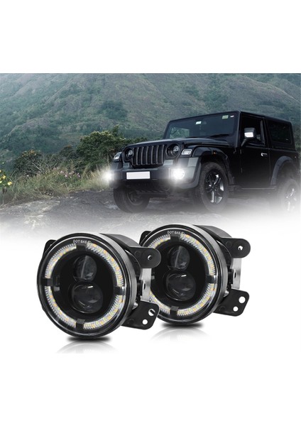 Jeep Wrangler Jk Dodge Chrysler Aksesuarları Için Beyaz Gündüz Farlı Amber Dönüş Sinyal Lambalı 4 Inç Yuvarlak LED Sis Farları (Yurt Dışından) modelleri