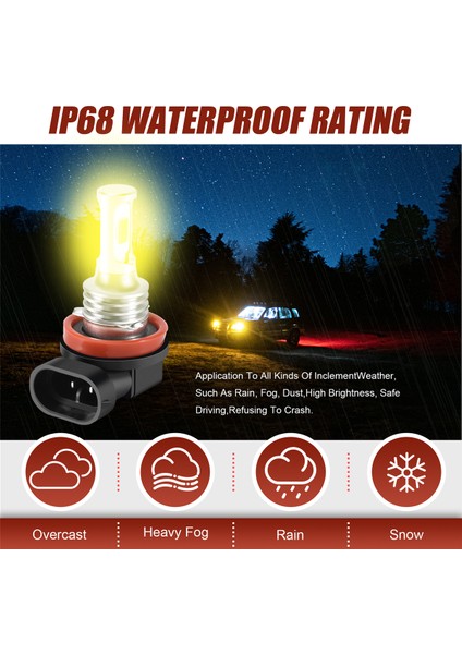 H11 H8 H16 80W 4000LM 3000K Sarı Teknoloji LED Sis Farı Dönüşüm Ampul Kiti (Yurt Dışından) indirimleri