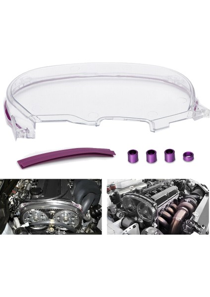 Mitsubishi Dsm Evolution Lancer 4G63 Motor Evo 4 5 6 7 8 Için Şeffaf Kam Dişlisi Zamanlama Kayışı Kapağı Turbo Kam Kasnağı (Yurt Dışından) fiyatları