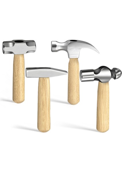 Parça Küçük Çekiç Seti, Dövme ve Cilalı Çelik Başlık, Kısa Ahşap Sap, 10OZ Pençe Çekiç, 11OZ Küresel Çekiç (Yurt Dışından)