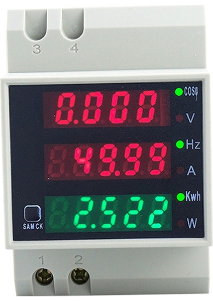 D52-2058 Wattmetre Din Ray Volt Akım Ölçer Güç Faktörü Dijital Ölçer AC80-300V Çok Fonksiyonlu Kwh Hz Ölçer 0-100A,B (Yurt Dışından)