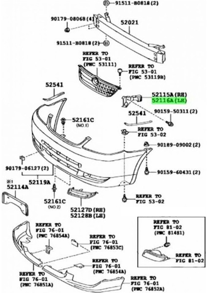 Toyota Corolla 2002-2007 Için Ön Sol Veya Sağ Tampon Tutucu Montaj Braketi 52116-12340 52115-12380 (Yurt Dışından) fırsatları