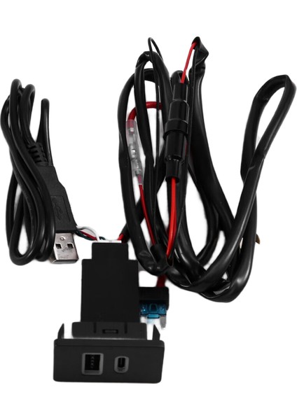Toyota Corolla Için Araç Şarj Cihazı USB Tip-C Şarj Cihazı Hızlı Şarj Soketi Giriş Adaptörü Ses Radyo U-Disk Flaş Soketi (Yurt Dışından)