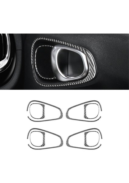 Fiat 500L 2014-2017 Yumuşak Karbon Fiber Araba Iç Kapı Kolu Çerçeve Kapağı Trim Sticker Iç Aksesuarlar (Yurt Dışından) fırsatları