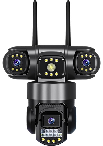 Wifi Ip Kamera 3 Lensli Üç Ekranlı Dış Mekan Cctv Video Gözetimi Otomatik Takip 6mp Ptz Ev Güvenlik Kamerası Ab Fişi (Yurt Dışından)