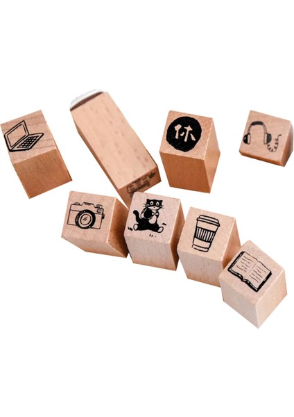 Adet/takım Sevimli Karikatür Mini Desen Ahşap Pullar Sıradan Yaşam Güzel Dünya Takvim Planlayıcı Damga Scrapbooking A (Yurt Dışından)