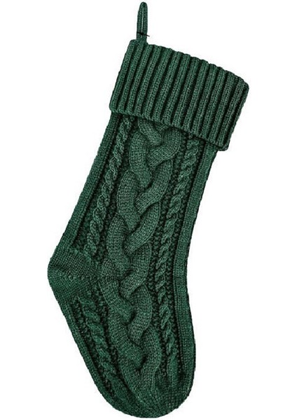 Aile Için Örgü Noel Çorapları - Yeşil Şömine Askılı Çoraplar (Yurt Dışından)