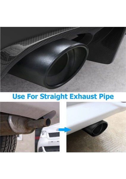 Paslanmaz Çelik Araba Egzoz Ucu, 2,1 Inç Ila 1,5 Inç Evrensel Araba Egzoz Borusu Modifikasyonu Kuyruk Boğazı Kuyruk Borusu (Siyah) (Yurt Dışından) indirimleri