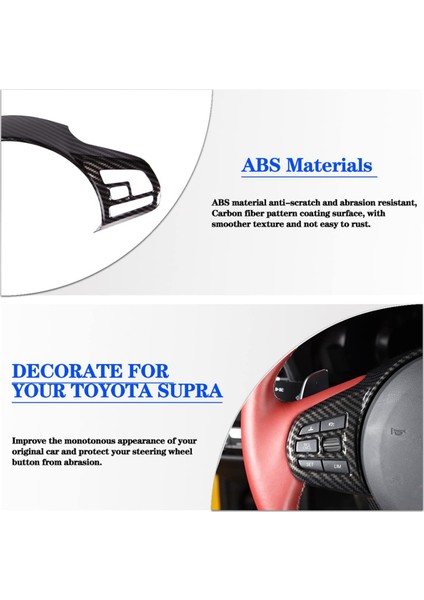 Toyota Supra gr A90 A91 2019-2022 Araç Direksiyon Simidi Kapağı Trim Koruma Paneli Çerçeve Çıkartması, Abs Karbon Fiber (Yurt Dışından) indirimleri