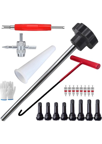 23 Adet Lastik Supap Sapı Sökücü, Metal Lastik Tamir Aletleri Seti, Metal Araba Sökücü, Tekerlek Lastiği Sökücü, Montaj A (Yurt Dışından)