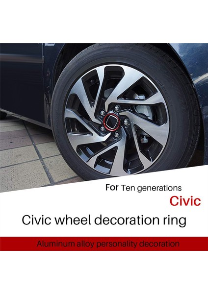 Honda Civic 2020-2016 Için 4 Adet Göbek Halkası Jant Merkez Kapağı Dekorasyonu Alüminyum Alaşımlı (Yurt Dışından) indirimleri