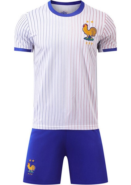 2024 Avrupa Dünya Kupası Spor Giyim Futbol Fransa Forması Kısa Kollu Şort Forması Uefa Euro 2024 Mavi Beyaz Yetişkin Xl (Yurt Dışından)