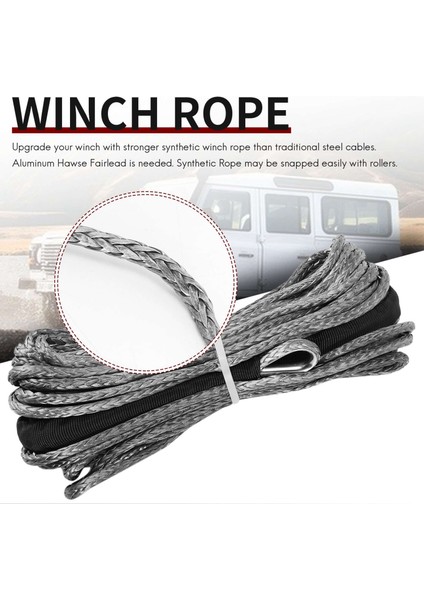 Atv Utv Için Koruyucu Kılıflı 3/16 Inç x 50 Inç 7700LB Sentetik Vinç Hattı Kablo Halatı (Gri) (Yurt Dışından) fiyatları