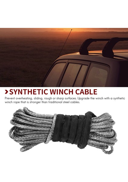 Atv Utv Için Koruyucu Kılıflı 3/16 Inç x 50 Inç 7700LB Sentetik Vinç Hattı Kablo Halatı (Gri) (Yurt Dışından) indirimleri