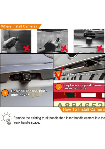 Jeep Compass Longitude 2017 2018 Için Araç Arka Bagaj Kapağı Kamerası, Bagaj Anahtarı Kapağı Kamerası, Geri Vites, Dinamik Parkur (Yurt Dışından) fiyatları