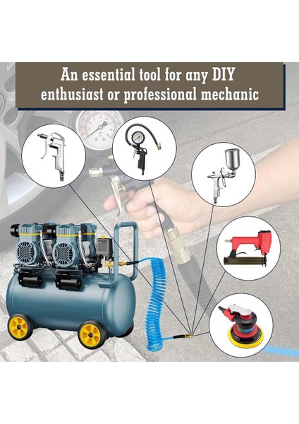 Hava Hortumu, Bükülme Kısıtlayıcılı 1/4 Inç x 25 Ft Hava Kompresörü Hortumu, 1/4 Inç Endüstriyel Hızlı Bağlantı Parçası ve Tapa (Yurt Dışından) fırsatları