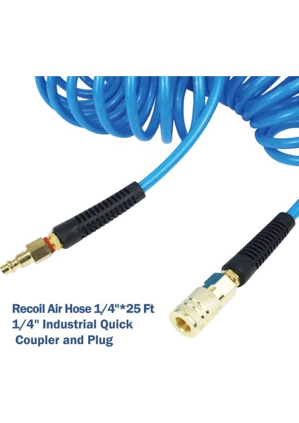 Hava Hortumu, Bükülme Kısıtlayıcılı 1/4 Inç x 25 Ft Hava Kompresörü Hortumu, 1/4 Inç Endüstriyel Hızlı Bağlantı Parçası ve Tapa (Yurt Dışından) indirimleri