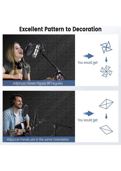 Kendinden Yapışkanlı 12'li Paket Akustik Paneller, 12X 12X 0,4 Inç Ses Geçirmez Köpük Paneller, Yüksek Yoğunluklu Ses Panelleri, Siyah (Yurt Dışından) fırsatları