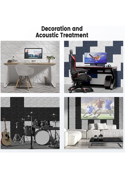 Kendinden Yapışkanlı 12'li Paket Akustik Paneller, 12X 12X 0,4 Inç Ses Geçirmez Köpük Paneller, Yüksek Yoğunluklu Ses Panelleri, Siyah (Yurt Dışından) indirimleri