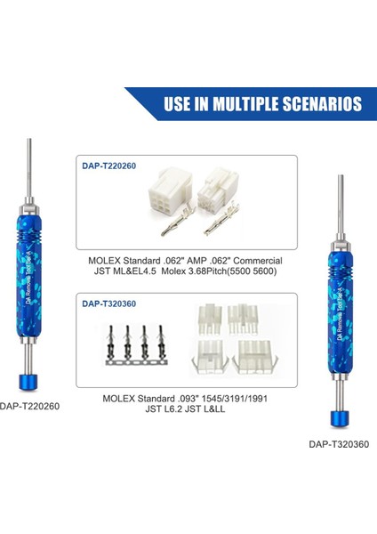Molex .062 Inç ve .093 Inç Pim ve Soket Konnektörleri Için Molex Pim Çıkarma Aleti, 2 Adet Boru Tipi Çıkarma Çubuğu Takma Aleti (Yurt Dışından) modelleri