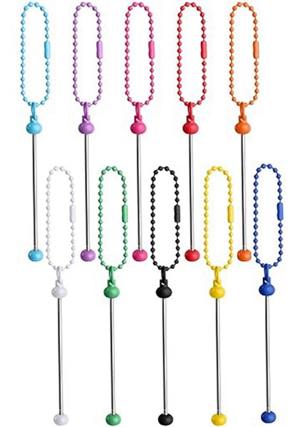 10 Adet Çanta Kolye Yuvarlak Zincir Aksesuar Dıy El Yapımı Boncuklu Fermuarlı Dekoratif Boncuklu Masa Aksesuarları (Yurt Dışından)