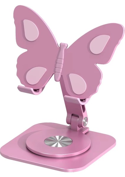 Telefon Standı Alüminyum Alaşımlı Kelebek Katlanabilir 360 Derece Dönebilen 8 Inç Içerisinde Ayarlanabilir Masa, Tablet, Akıllı Telefon Için (Yurt Dışından)