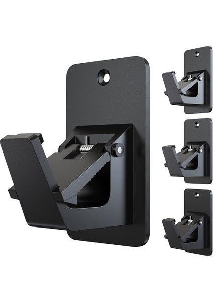 Yapışkanlı Matkapsız Perde Çubuğu Braketleri - Ağır Hizmet Tipi 30LB Tutucular, Evrensel Hasarsız Pencere Çubuğu Kancaları (4 Parça Siyah) (Yurt Dışından)