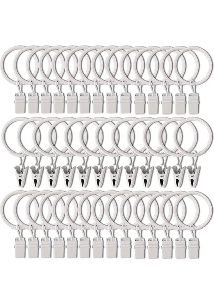 40 Adet Klipsli Perde Halkası, Halkalı Perde Klipsleri, 1,26 Inç Iç Çaplı Perde Halkaları (Yurt Dışından)