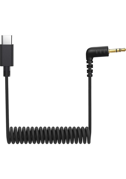 Rode Wireless Go Iı Için USB C - 3,5 mm Mikrofon Kablosu, Sarmal Dik Açı Trs Erkek Dac Aux Adaptör Ses Kablosu (Yurt Dışından)