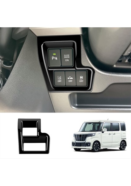 Suzuki Spacia 2017-2022 Rhd Için Parlak Siyah Araç Ön Sol Çok Işlevli Düğme Çerçeve Paneli Döşeme Çerçeve Kapağı Çıkartması (Yurt Dışından) indirimleri