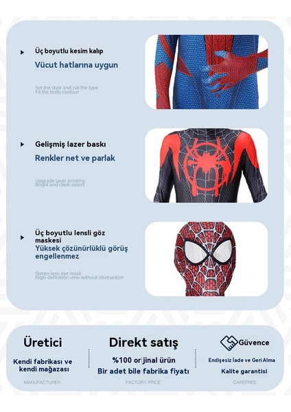 Cadılar Bayramı Örümcek Adam Tayt Miles Onesie Takımı-Lensli Göz (Yurt Dışından) fırsatları