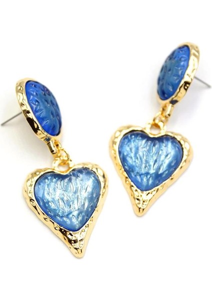 Kalp Çilek Küpe - Mavi fiyatları