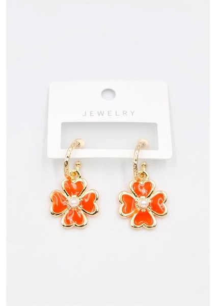 Çiçek Küpe - Turuncu