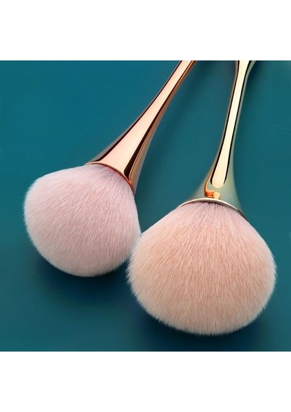 Büyük Başlı Yumuşak Brrist Fırça Makyaj Gevşek Toz Allık Fırça Gül Altın Set (Yurt Dışından)