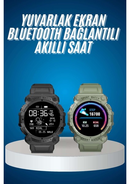 Çok Renkli Akıllı Saat, Bluetooth Bağlantılı, Su Geçirmez, Android ve Ios Uyumlu