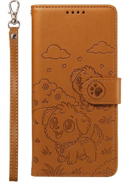 iPhone 15 Plus Sevimli Karikatür Köpek Manyetik Deri Kapaklı Koruyucu Telefon Kılıfı Cüzdan Kart Tutucu Bilek Kayışı (Yurt Dışından) fırsatları